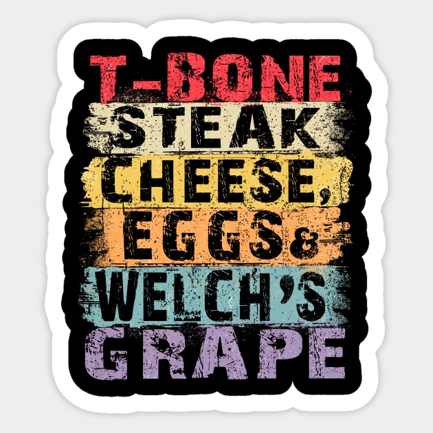 Guest Check T Bone Steak, Cheese Eggs, Welch's Grape Sticker by aminaqabli